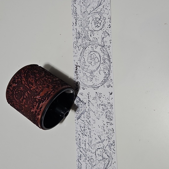 Very Vintage Stampin Round Jumbo wheel stamp 2" wide - Picture 1 of 2